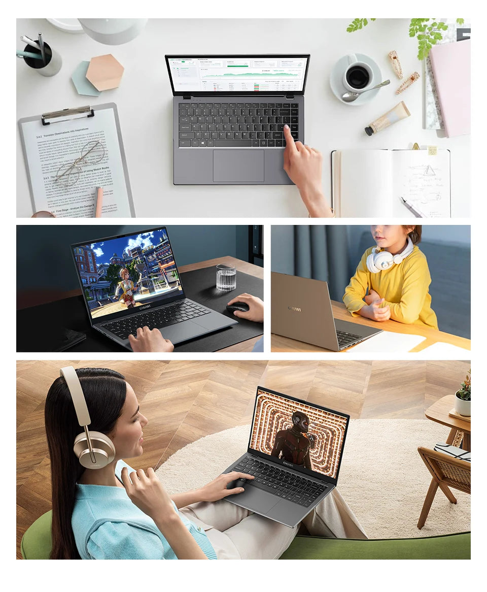 CHUWI GemiBook XPro 14.1 Inch Laptop Intel 12th N100 8GB DDR5 256GB SSD Windows 11 1920*1080 16:9 Screen WiFi 6 BT5.2 38Wh