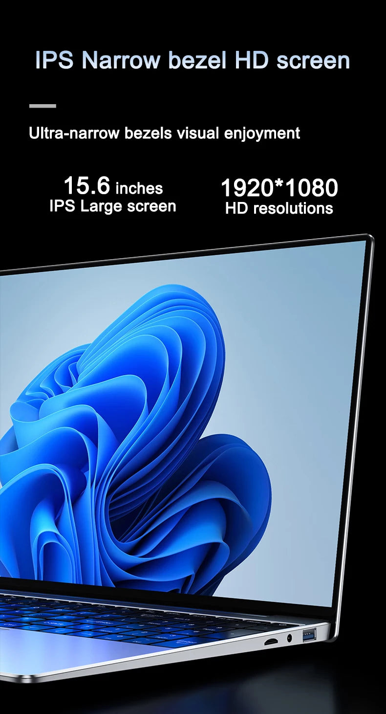 Original 15.6"  N5095 laptop, Windows 11 Professional 32GB 2048 GB fingerprint unlock backlit keyboard portable office laptop