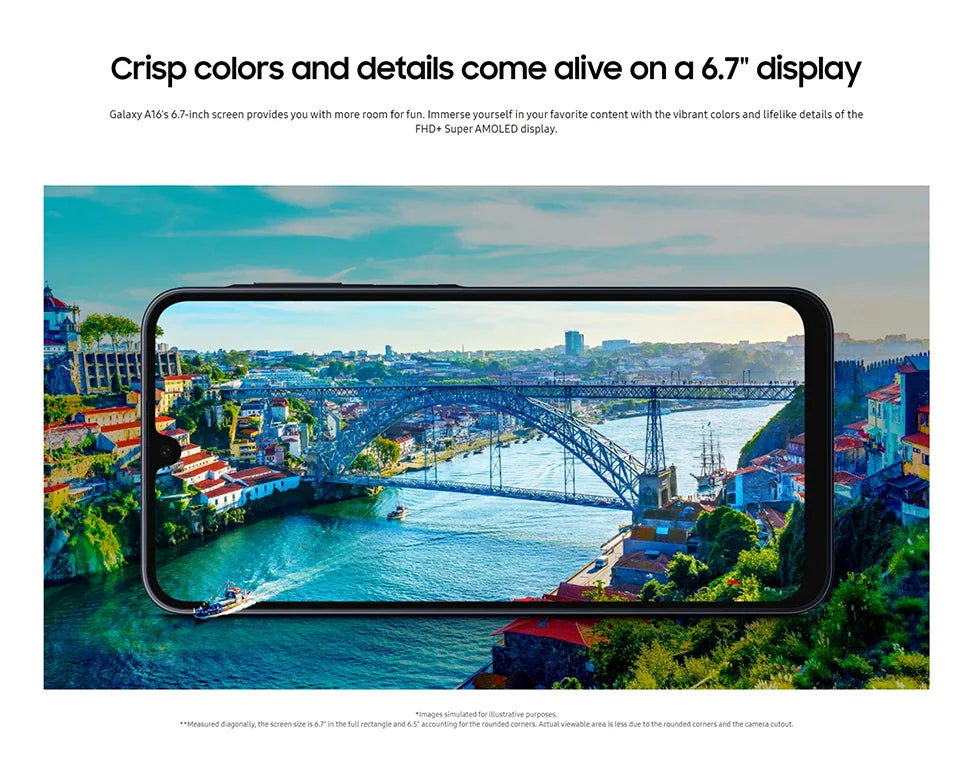Samsung Galaxy A16 NFC,6.7" AMOLED Screen,50 MP Camera,Octa-Core CPU,5000 mAh battery