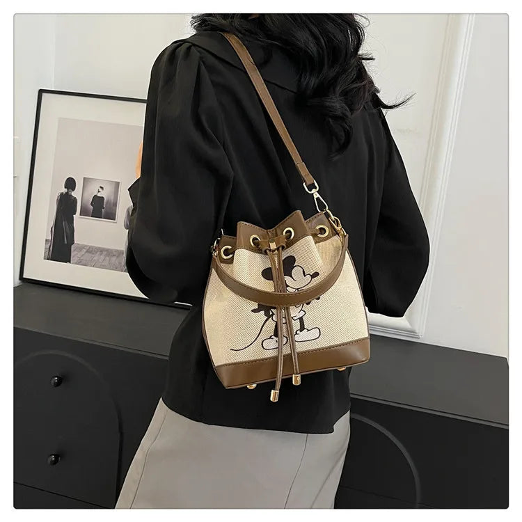 Disney Mickey New Women's Shoulder Bag Cartoon Cute Women's Handbag Fashion Trendy Women's Bag Large Capacity High Quality