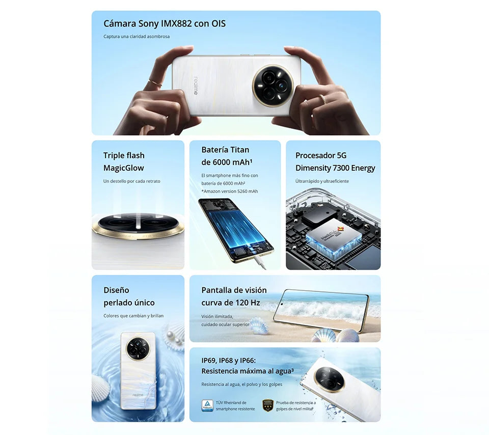 Realme 14 Pro 5G NFC smart phones dimension 7300 Energy 120 Hz 50 MP camera 6000 mAh battery charger not included