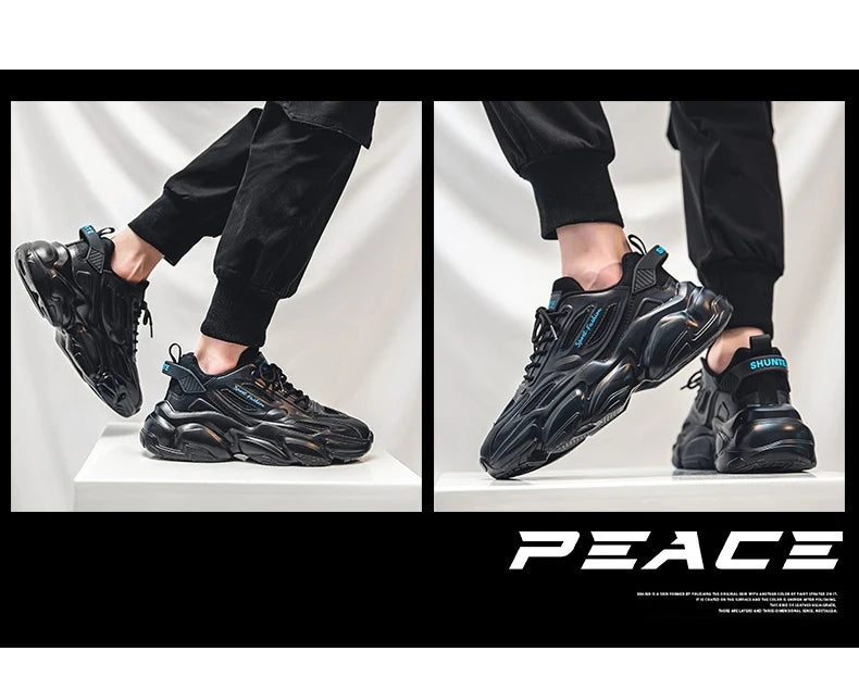 Men's low top Korean fashion sports shoes four season outdoor soft sole comfort casual running shoes student breathable sneakers