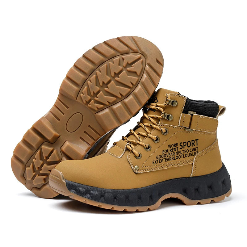 Outdoors Desert Boots Steel Toe Shoes Work Boots Indestructible Shoes Protective Boots Safety Shoes Combat Boots Puncture-Proof