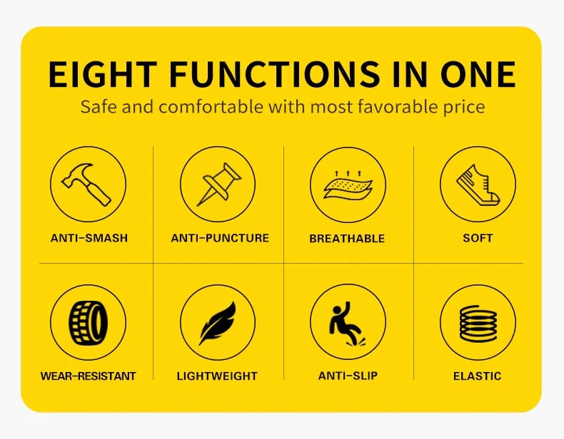 Rotating Button Work Sneaker Air Cushion Steel Toe Safety Boots Anti-Smash Work Shoes Indestructible Protective Safety Shoes Men