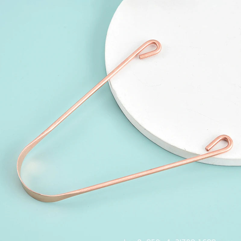 1 PC Copper Tongue Scraper U Shaped  Cleaner Travel Handy Case Remove Breath Cleaning Coated Oral Hygiene Scrapper Tools