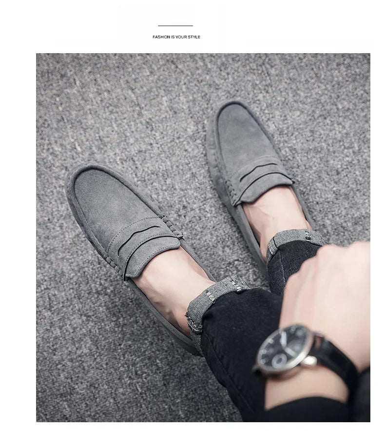 Men's Loafers, Lightweight and Breathable Casual Shoes, Mens Flat Driving Shoes, Soft Sole Slip-on Business Shoes, Moccasins