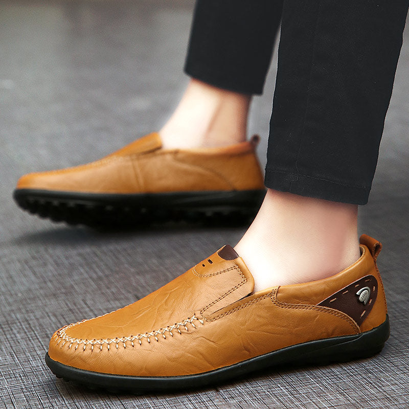 Men Shoes Casual Luxury Brand Genuine Leather Italian Men Loafers Moccasins Slip on Mens Driving Shoes Black Brown Plus Size 47