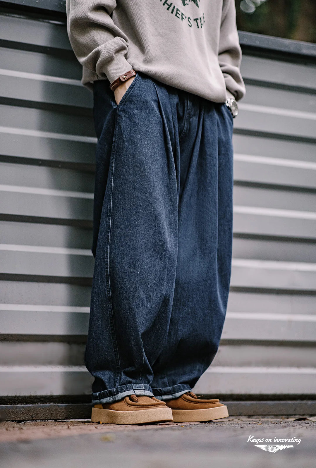 Maden Vintage Thick-Soled Patchwork Leather Shoes Low-Cut Casual Ankle Boots Versatile Dress Shoes for Men's Autumn and Winter