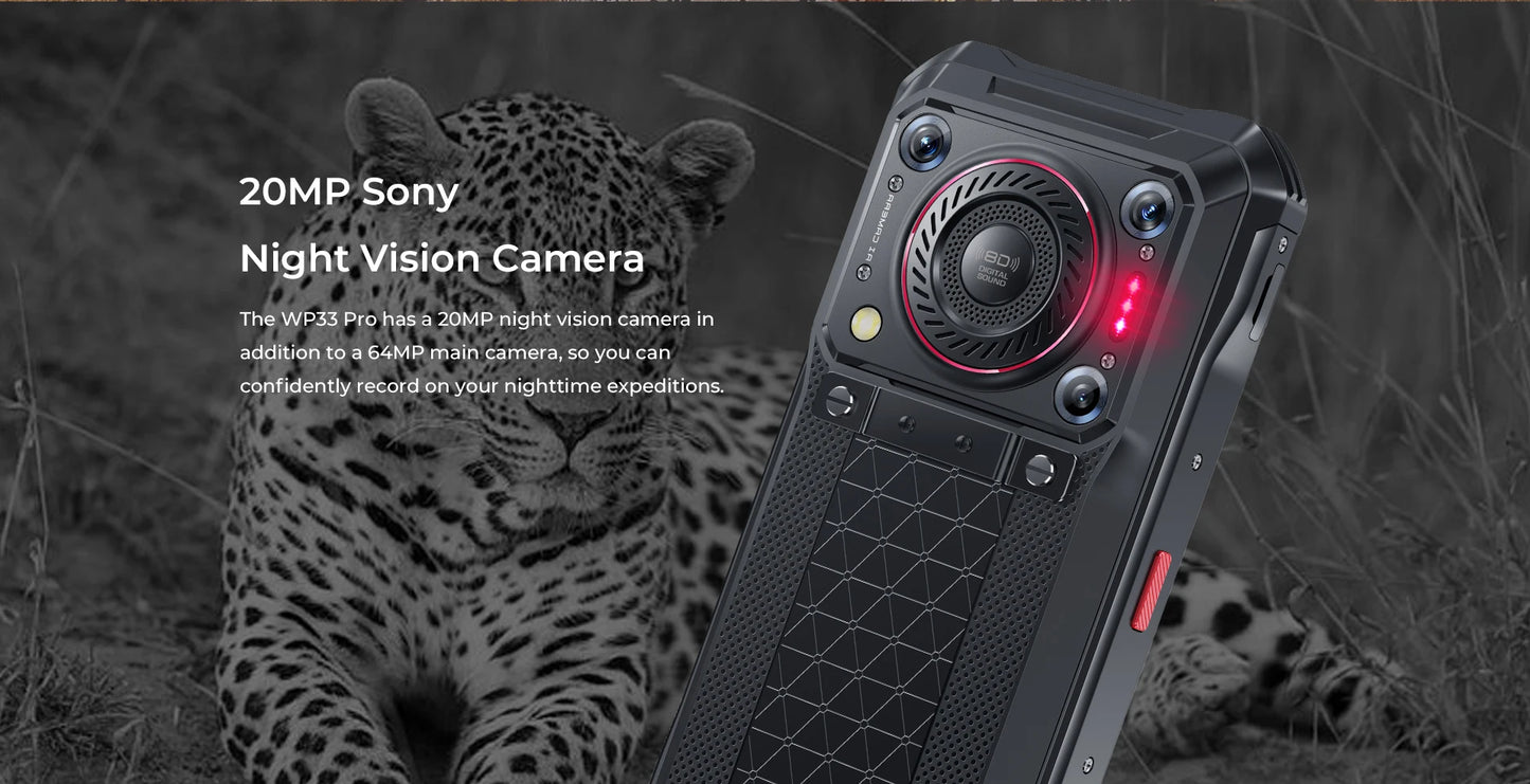 Oukitel WP33 Pro 5G Rugged Smartphone 6.6" FHD+ Cell Phone 24GB 256GB Mobile Phone 64MP Camera 22000mAh 33W Cellphon