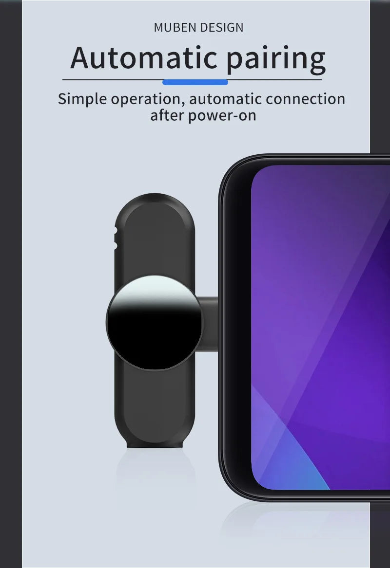 Wireless Lavalier Microphone Mini Portable Smart Noise Reduction Video Recording Microphone for iPhone Android Lapel Mic