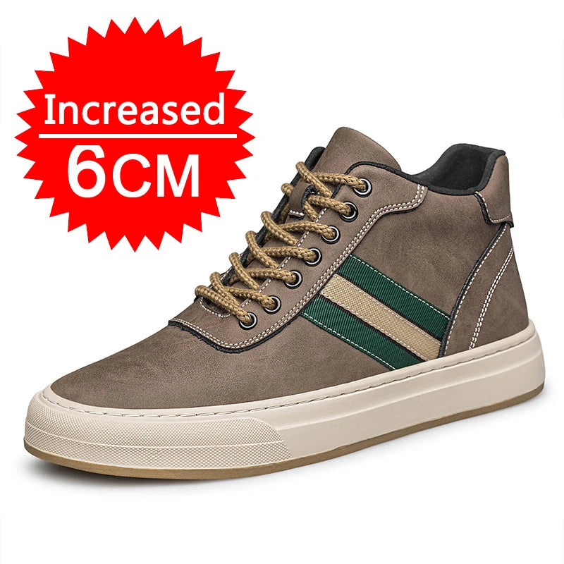 Men's Elevator Shoes Increase 6cm Sneakers Men Sports Shoes Leisure Inner Height Increasing Shoes Hidden Heels Shoes Size 38-44