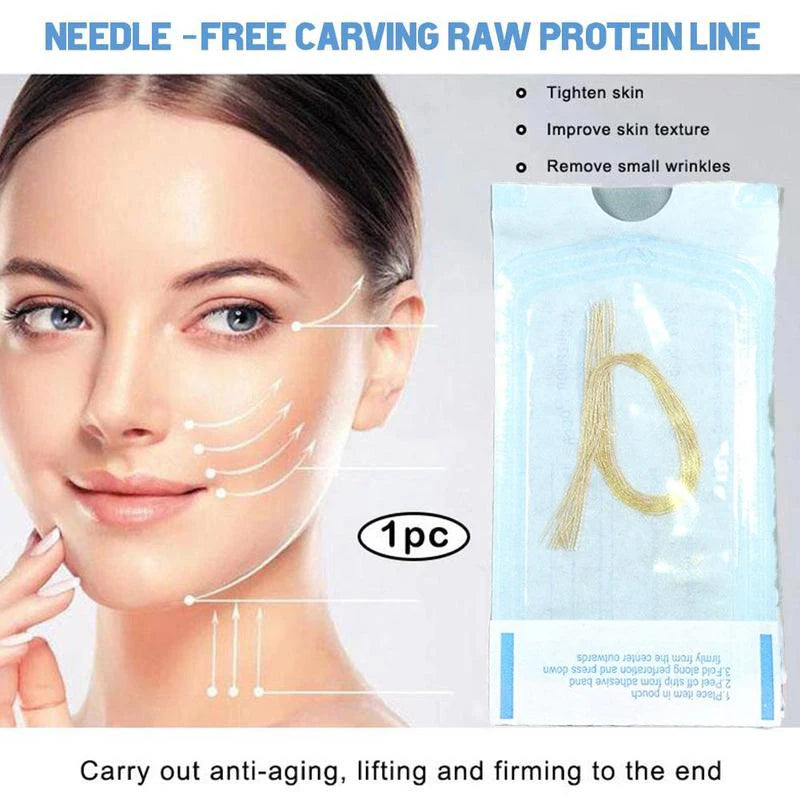 60/120pcs 24K Gold Protein Line Absorbable Anti-wrinkle Face Filler Firming Fade Fine Lines Collagen Thread Anti-Aging Serum