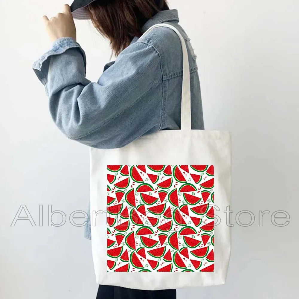 Peace Gifts Al Aqsa Keffiyeh Canvas Tote Bags Olive Tree Jerusalem Dome of The Rock Shopping Fashion Shoulder Organizer Handbag