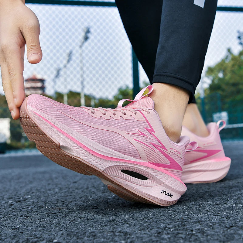 Couple Men's and Women's Carbon Plate Full-Length Summer Breathable Running Professional Breathable Running Shoes Shock-Absorbin