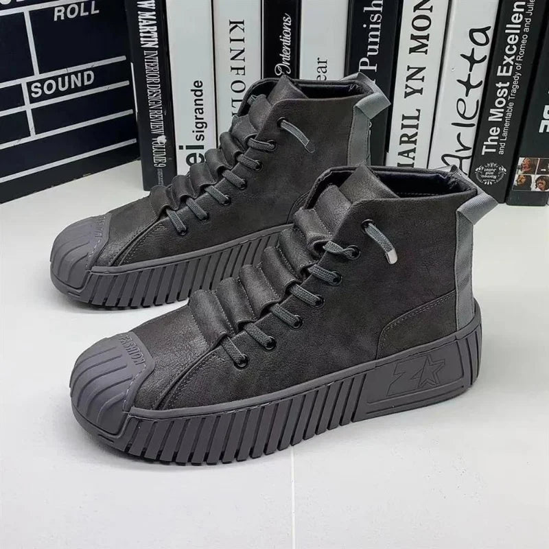 2025 Autumn and Winter Men Boots Increased Boots Lace-up Casual Shoes Board Shoes High Quality Outdoor Boot British Style New