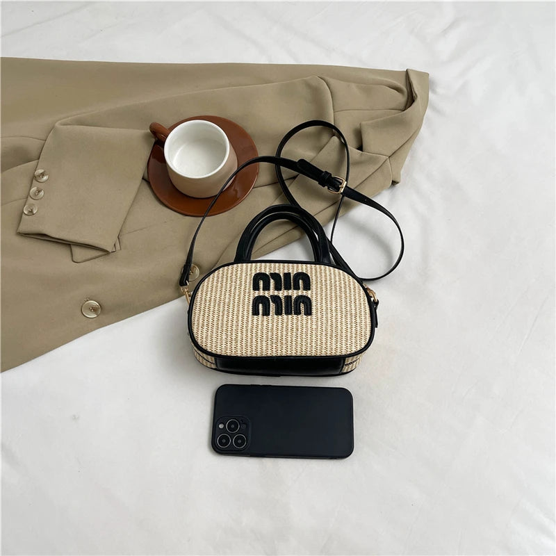 Crossbody Bags for Women 2025 New Summer Straw Bag High Quality Purse and Handbag Designer Shoulder Bag Cute Beach Bag