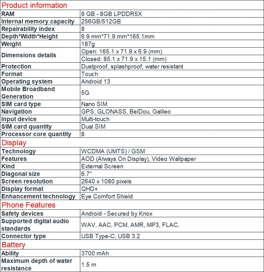 Refurbished Samsung Galaxy Z Flip 5 5G 6.7" F731U1 8+256/512GB AMOLED Unlocked Foldable Android CellPhone Excellent Condition