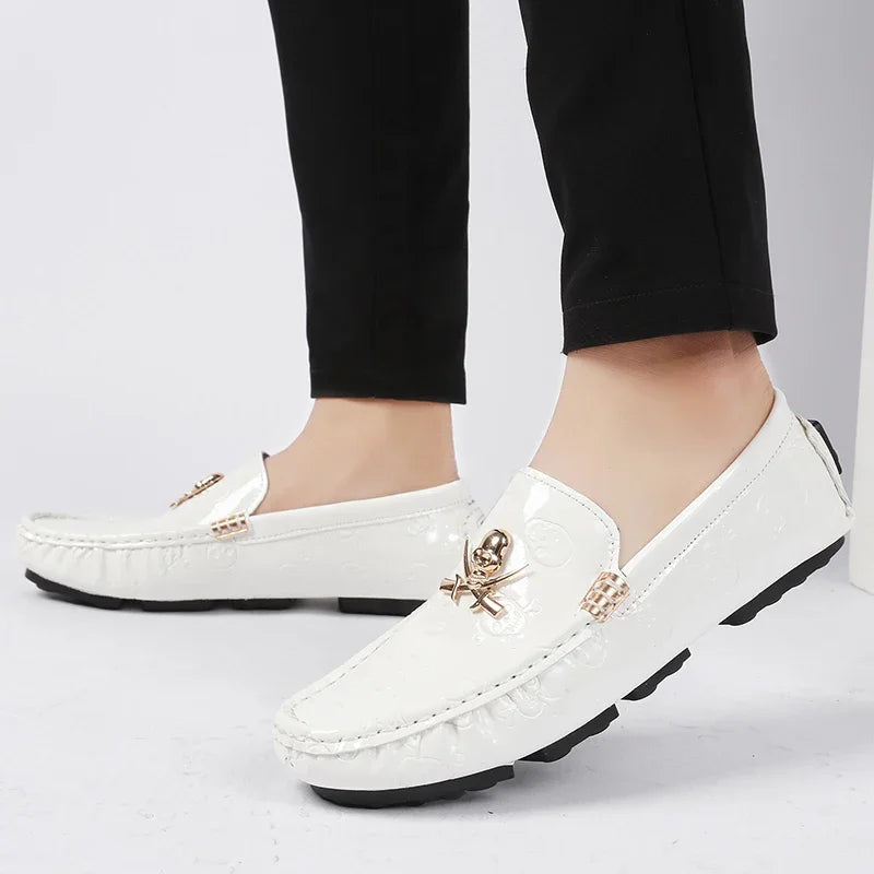 YRZL White Loafers Men Casual Shoes Handmade Lazy Shoes Men Loafers Moccasins Size 48 Breathable Slip on Driving Loafers for Men