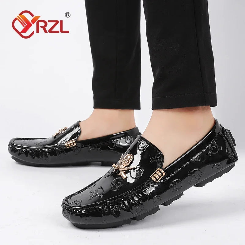 YRZL White Loafers Men Casual Shoes Handmade Lazy Shoes Men Loafers Moccasins Size 48 Breathable Slip on Driving Loafers for Men