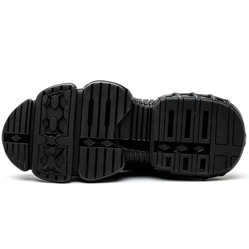 Rotating Button Work Sneaker Air Cushion Steel Toe Safety Boots Anti-Smash Work Shoes Indestructible Protective Safety Shoes Men