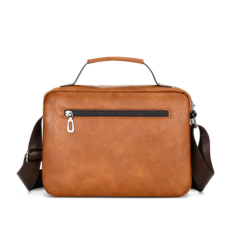 Fashion Men's Shoulder Bag Portable PU Leather Handbag Business Briefcase Travel Bag Man Crossbody Bags for Men Satchel Purse