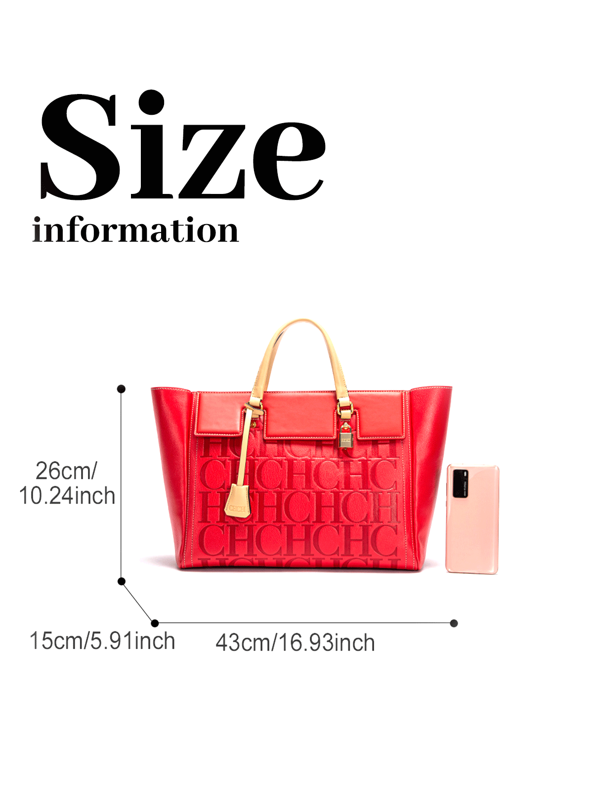 CHCH Women's Handbag 2024 New Brand Embossed Large Capacity Business Wallet