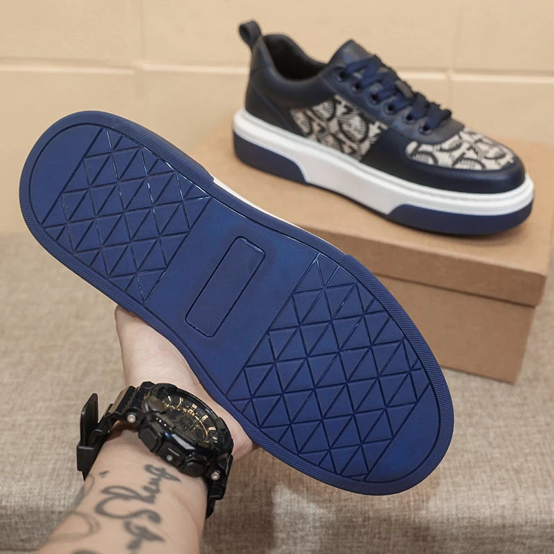 2025 Spring New Men's Shoes All Fashion Increase Board Shoes Senior Sense Retro Bar Fashion Shoes Non-slip Street Casual Shoes