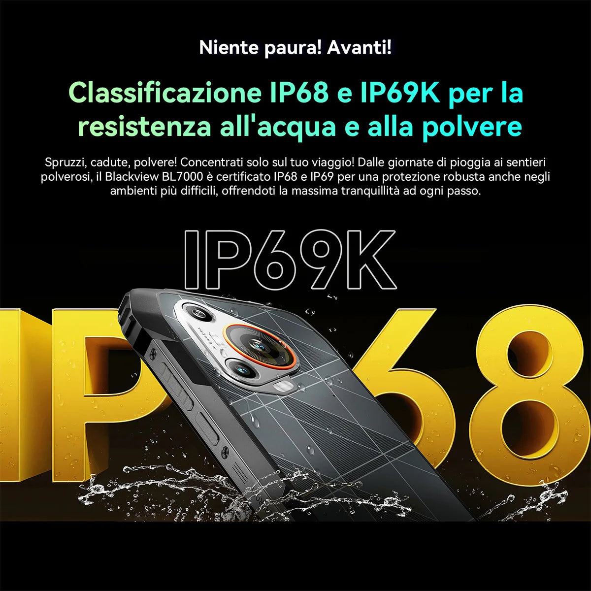 BLACKVIEW BL7000 5G AI Rugged Phone Deepseek GPT Android 15 Smartphone, 6.78" HD+2.4K Display 120Hz, 24(8+16)GB 256GB, 7500Amh