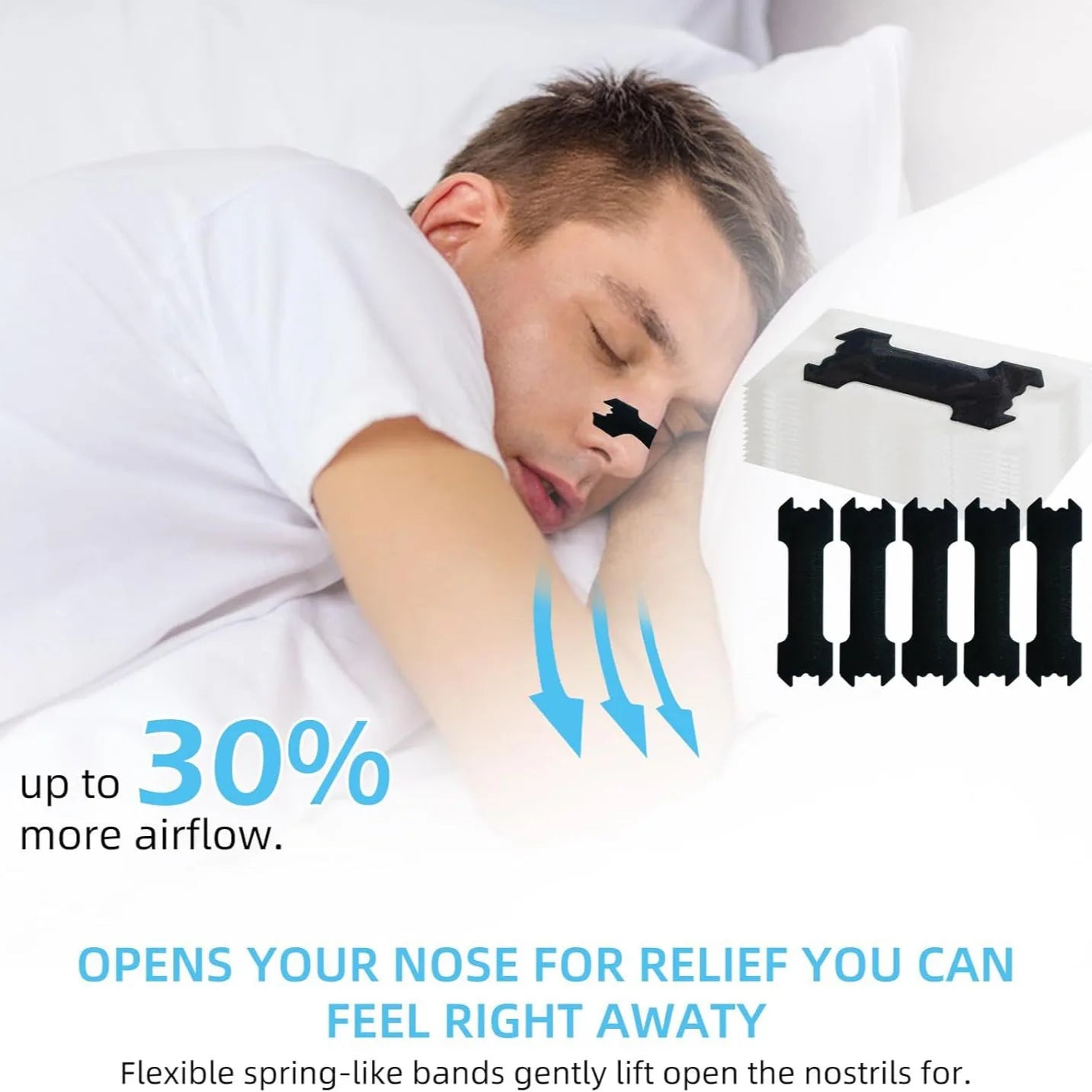10/60/100Pcs Anti Snoring Nasal Strips Help Breathing Reduce Snoring Nasal Strips Better Sleep Breath Improve Sleeping