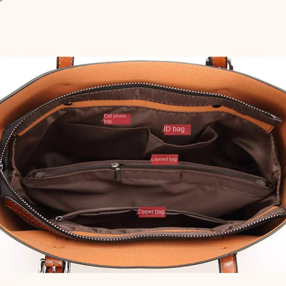 Shoulder Bags for Women Oil Wax Leather Handbag Tote Crossbody Bag Vintage Satchels Women Bags Designer Handbag High Quality