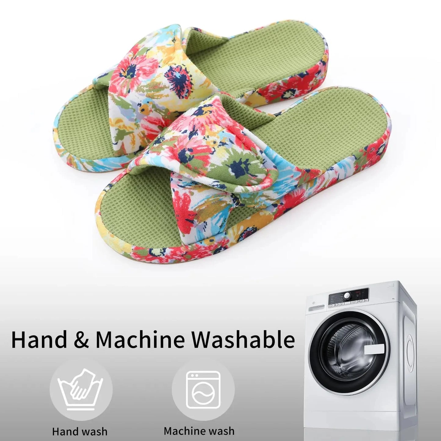 Litfun Women Orthopedic Home Slippers Fashion Open Toes Cozy Fur Flip-flops Indoor Flat Slides With Arch Support Cotton Slippers