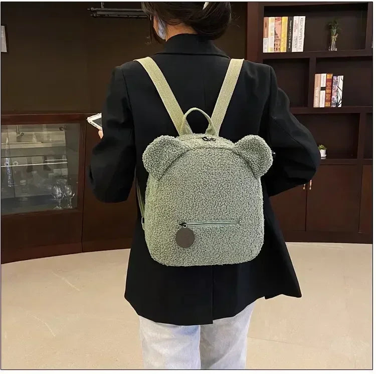 Girl Cute Backpack Women Sweet Travel Backpack Bag High Quality School Bag Girl Solid Soft Handbag Backpack Women