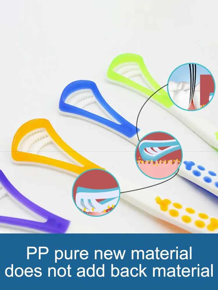 Tongue Scraper Tongue Cleaning Brush Care Plastic Tongue Scraper Travel Portable Freshen Breath Tongue Brush Cleaner for Oral Ca