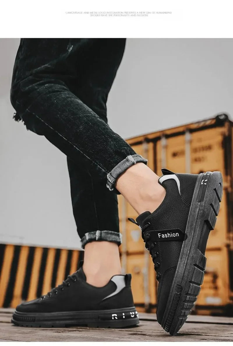 男士全新透氣勞保鞋男潮流百搭防滑運動板鞋工作服鞋