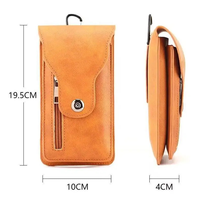 Fashion Leather Male Waist Pack Phone Pouch Bags Waist Bag Men's Belt Bag Multifunctional Water Proof Waist Bag Crossbody Bags