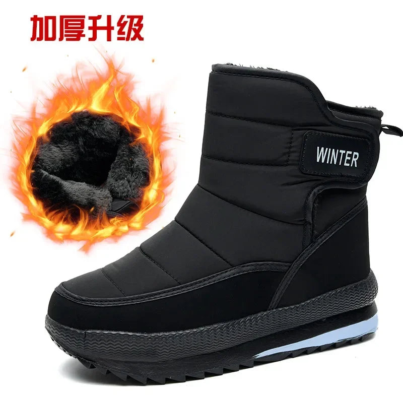 2024 Winter Boots Men Women Warm Plush Snow Boots Thicken Comfortable Outdoor High Top Cotton Shoes Non-slip Wade Ankle Boots