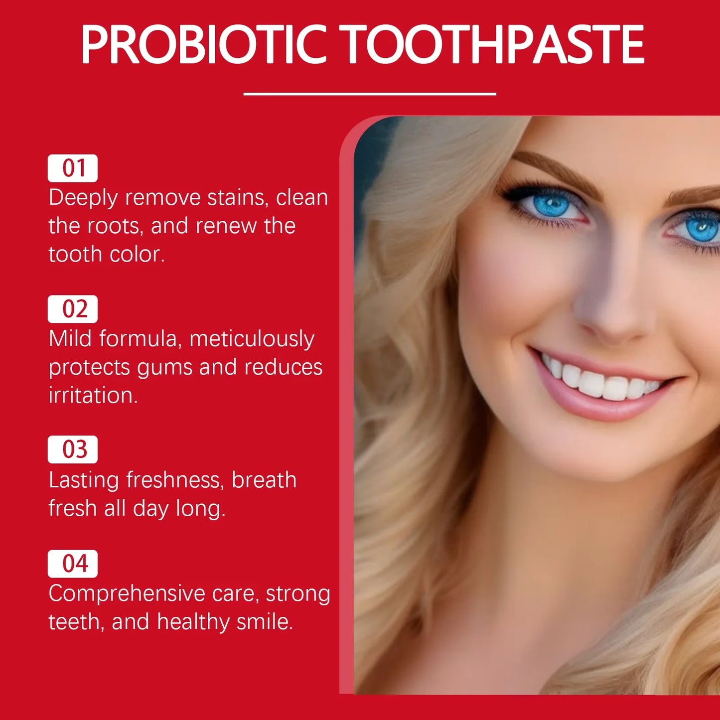 Sp-8 Probiotic Toothpaste Brightening Mint Fresh Breath Deep Cleaning Remove Plaque Stains Oral Hygiene Teeth Whiten Toothpaste