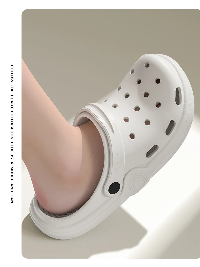 Dongdong Shoes Women's New Trendy Summer Thick Sole Increase Anti Slip Fashion Work Beach Baotou Slippery Sandals