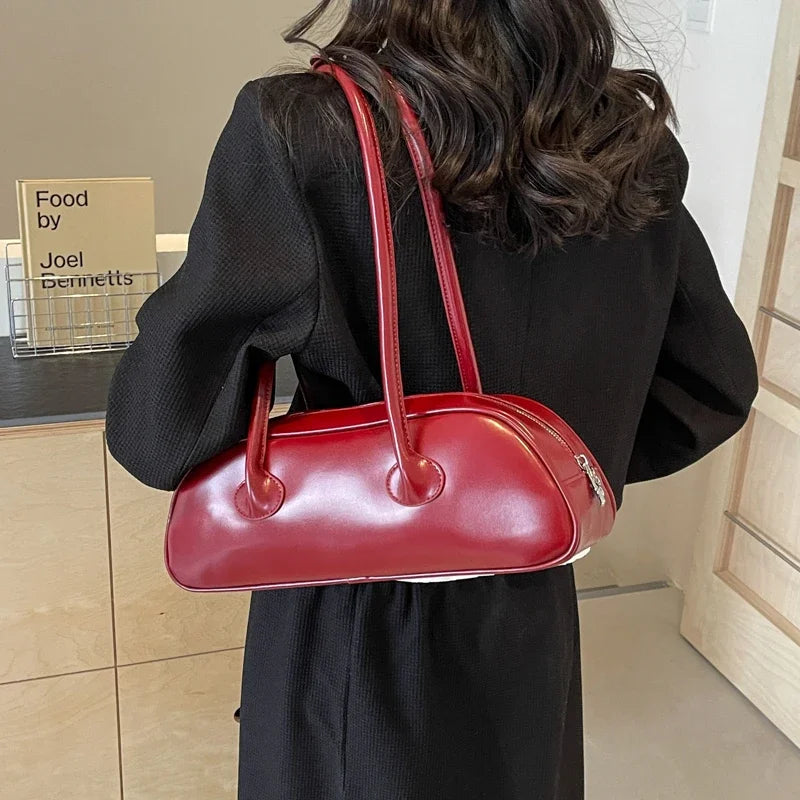 Advanced Sense Retro Pu Zipper Ladies Shoulder Bags Trend 2025 Light Luxury Hot Sale Bags for Women New Handbag Bolsas Femininas