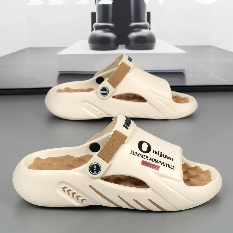 Men Slippers 2025 New Summer EVA Soft-soled Platform Slides Sandals Indoor Outdoor Walking Beach Shoes Flip Flops Mens Shoes