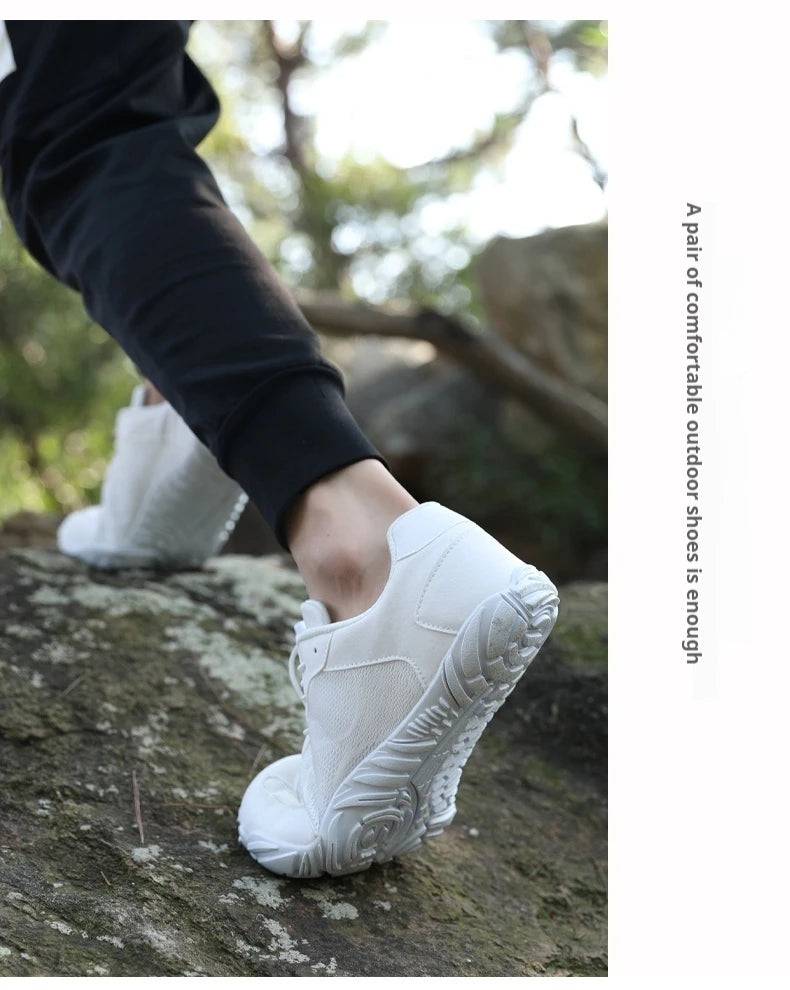 Wide Fit Sneakers for Men and Women Zero Drop Barefoot Shoes with Elastic Band for Beach Hiking and Daily Wear