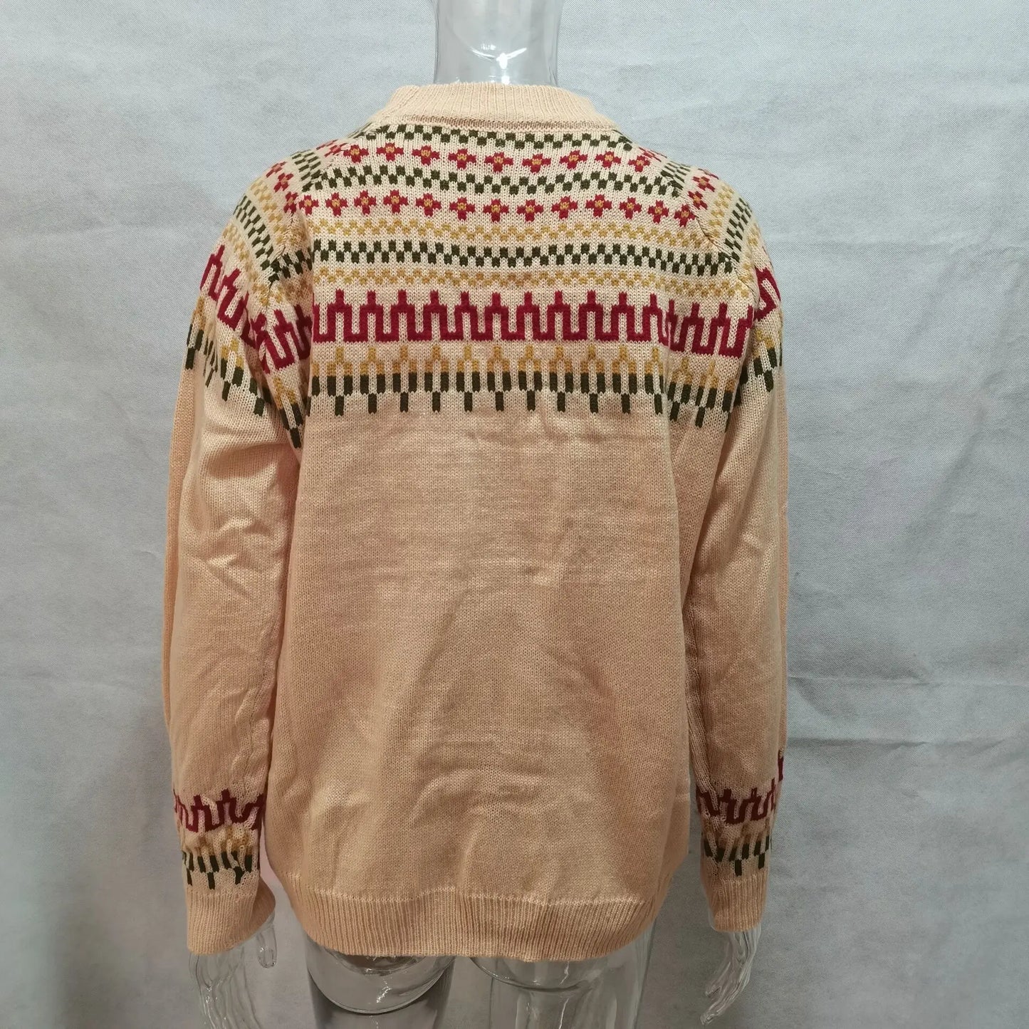 Pullovers Women Knitted Sweater Long Sleeve Turtleneck Jumpers Print Sweaters Loose Fit Spring 2025 High Street Sports