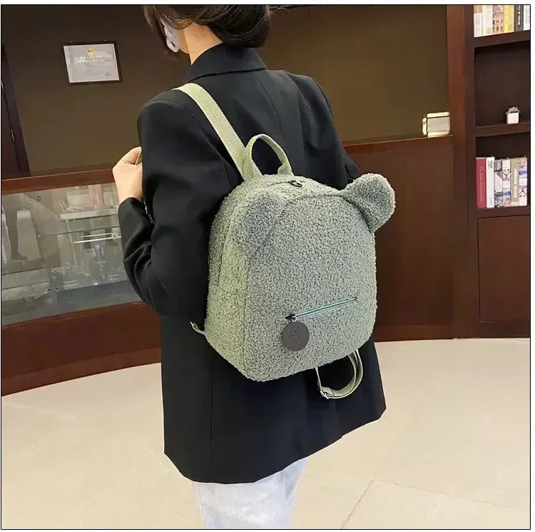 Girl Cute Backpack Women Sweet Travel Backpack Bag High Quality School Bag Girl Solid Soft Handbag Backpack Women