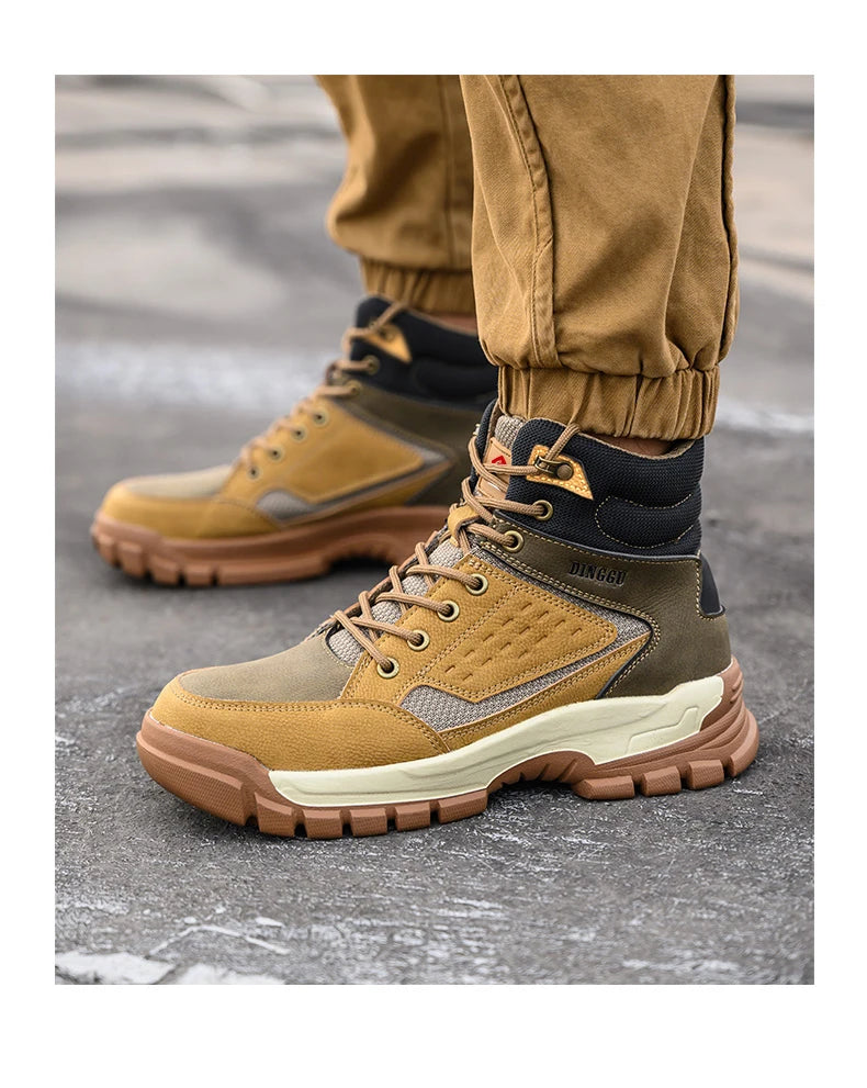 Outdoors Desert Boots Steel Toe Shoes Work Boots Indestructible Shoes Protective Boots Safety Shoes Combat Boots Puncture-Proof