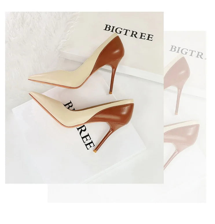 BIGTREE Spring Autumn Pointed Toe Woman Pumps Thin Heels Fashion Party Ladies Shoes Zapatillas De Mujer