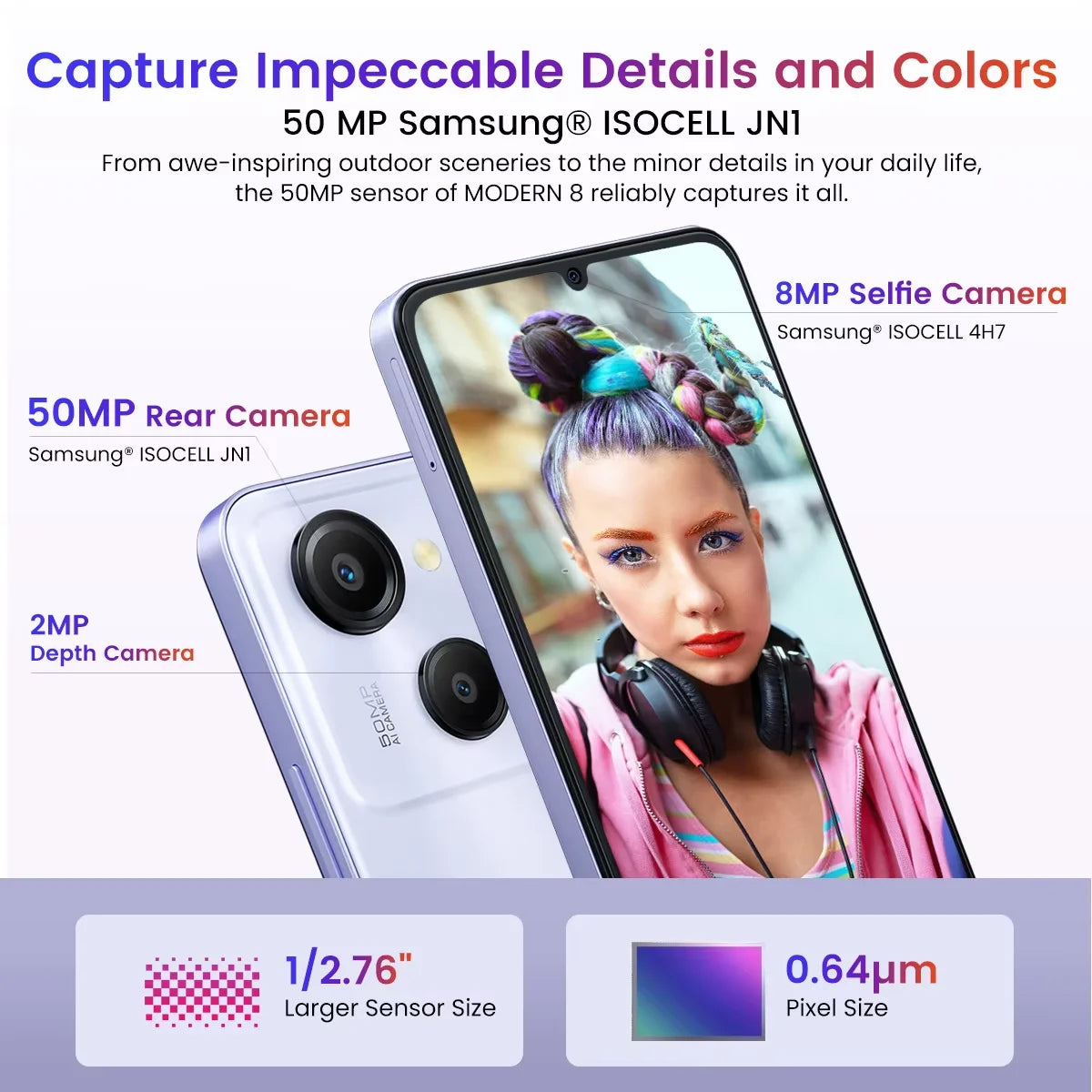 Oscal MODERN 8 Smartphone 6.75 inch Display 8GB+128GB/256GB,50MP Rear Camera Mobile Phone 18W Fast Charging 6000mAh
