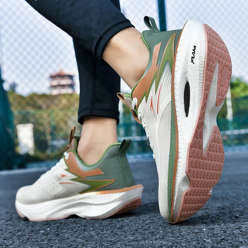 Couple Men's and Women's Carbon Plate Full-Length Summer Breathable Running Professional Breathable Running Shoes Shock-Absorbin