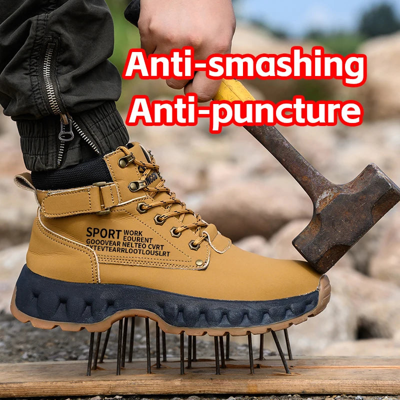 Outdoors Desert Boots Steel Toe Shoes Work Boots Indestructible Shoes Protective Boots Safety Shoes Combat Boots Puncture-Proof