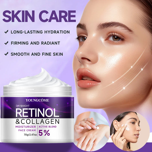 Retinol Collagen Face Cream Anti-Aging Smoothes Skin State Enhances Skin Elasticity Moisturizes Skin Deep Hydration