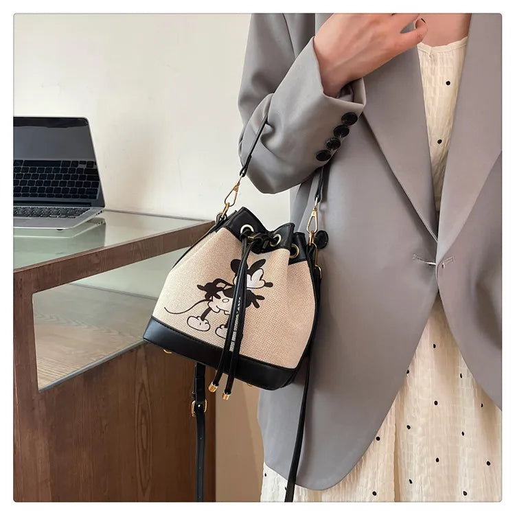 Disney Mickey New Women's Shoulder Bag Cartoon Cute Women's Handbag Fashion Trendy Women's Bag Large Capacity High Quality